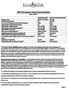 2023 Estimated Adoption Expenses Comparison